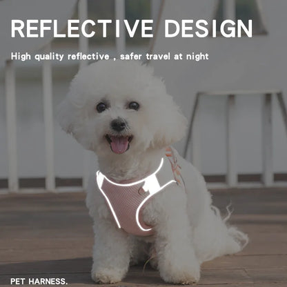 Reflective Dog & Cat Harness and Leash Set – Adjustable Vest for Small & Medium Pets (Chihuahua, Yorkie)