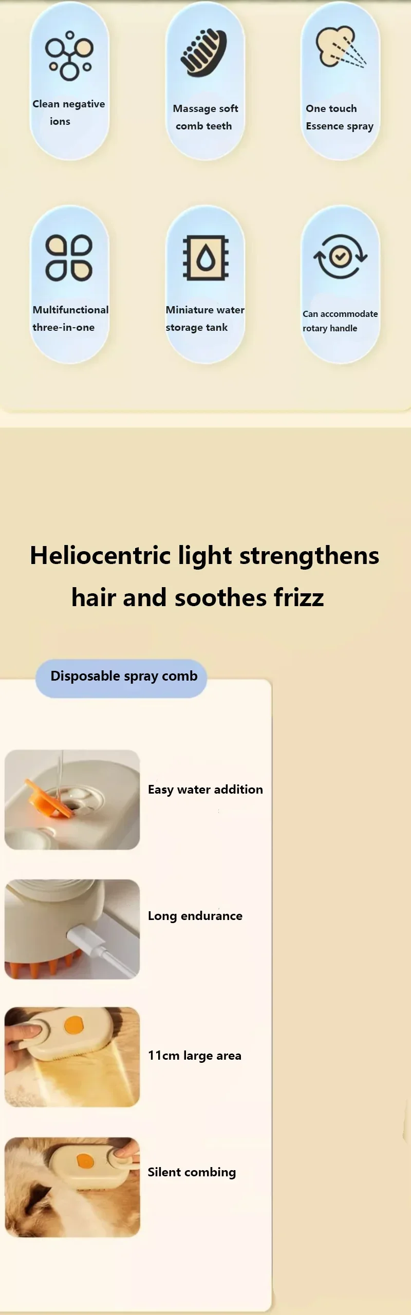 Pet Spray Grooming Comb – Hair Removal Brush with Water Mist for Dogs & Cats