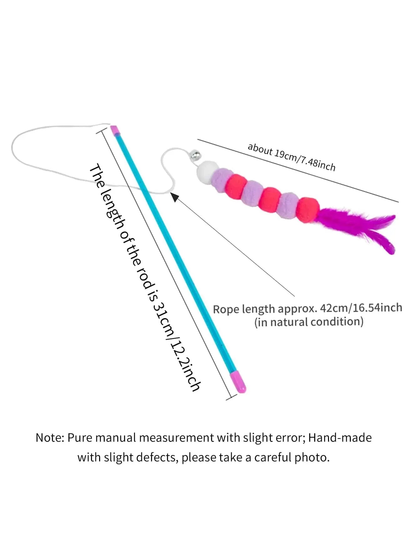 Interactive Cat Wand Toy – Elastic Fur Teaser Stick for Fun Play