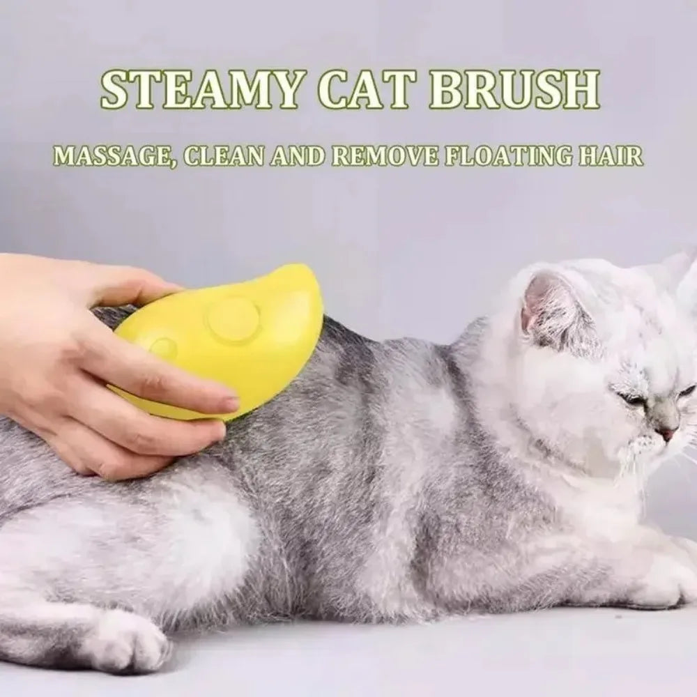 3-in-1 Electric Steam Pet Grooming Brush – Spray Massage Comb for Dogs & Cats