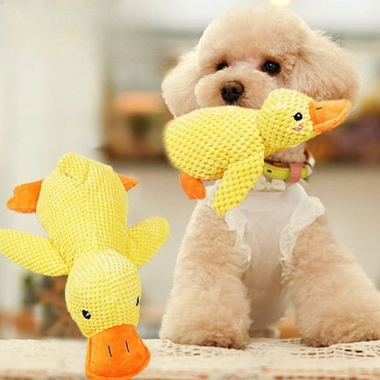 Sleeping Duck Plush Dog Toy – Squeaky Bite-Resistant Chew Toy for Small Dogs