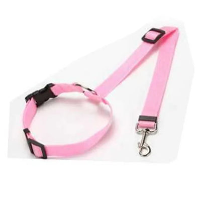 2-in-1 Adjustable Pet Car Seat Belt & Leash – Safety Harness for Dogs, Durable Nylon Lead