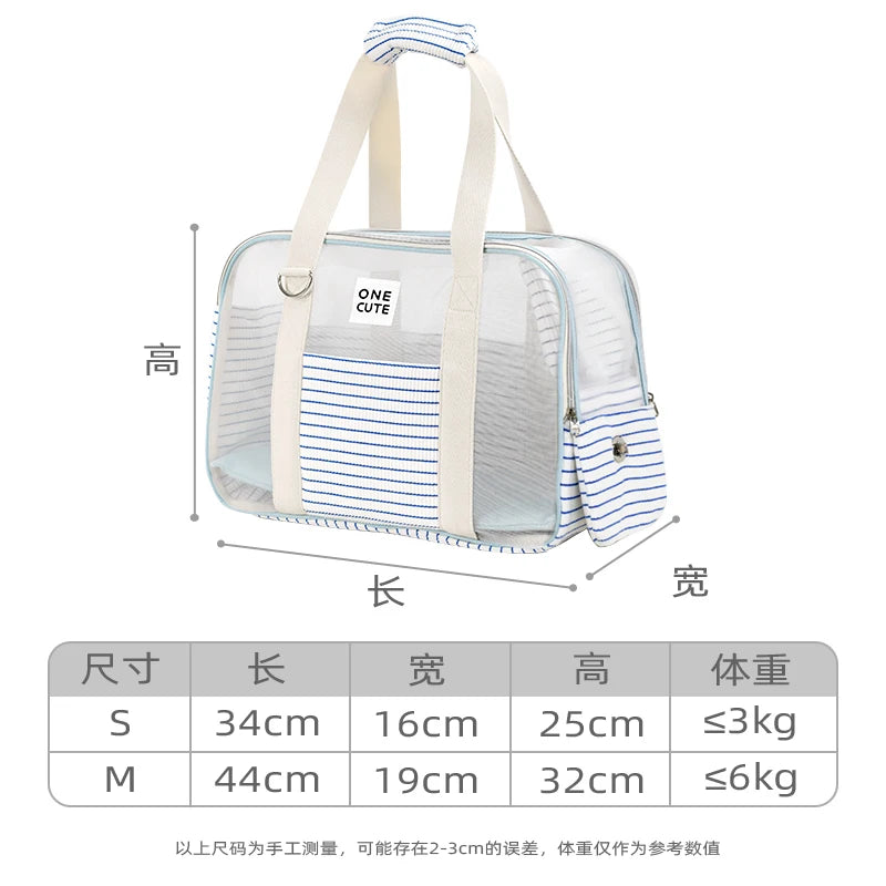 Transparent Window Pet Carrier Bag – Stylish Shoulder Travel Bag for Small Dogs & Puppies