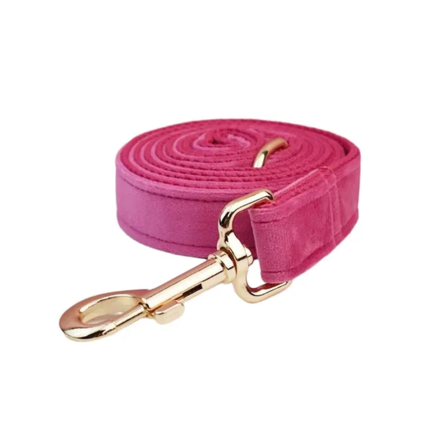 Velvet Dog Collar & Leash Set – Soft Red/Pink Adjustable Set for Dogs