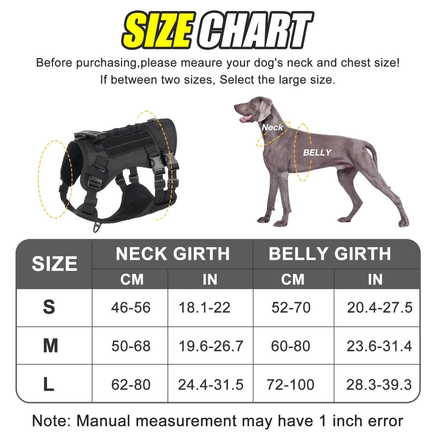 Tactical Dog Harness for Large Dogs – Heavy-Duty Anti-Slip Outdoor Walking Vest