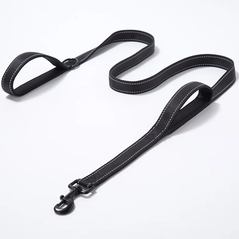 Dual Handle Reflective Dog Leash – Heavy-Duty Safety Lead for Medium & Large Dogs