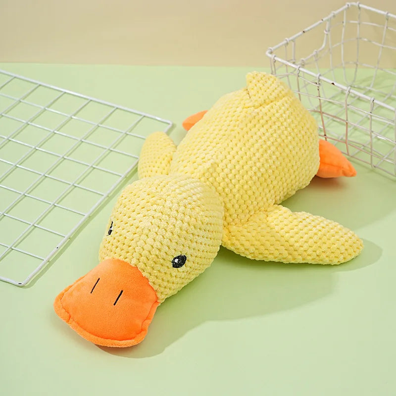 Sleeping Duck Plush Dog Toy – Squeaky Bite-Resistant Chew Toy for Small Dogs