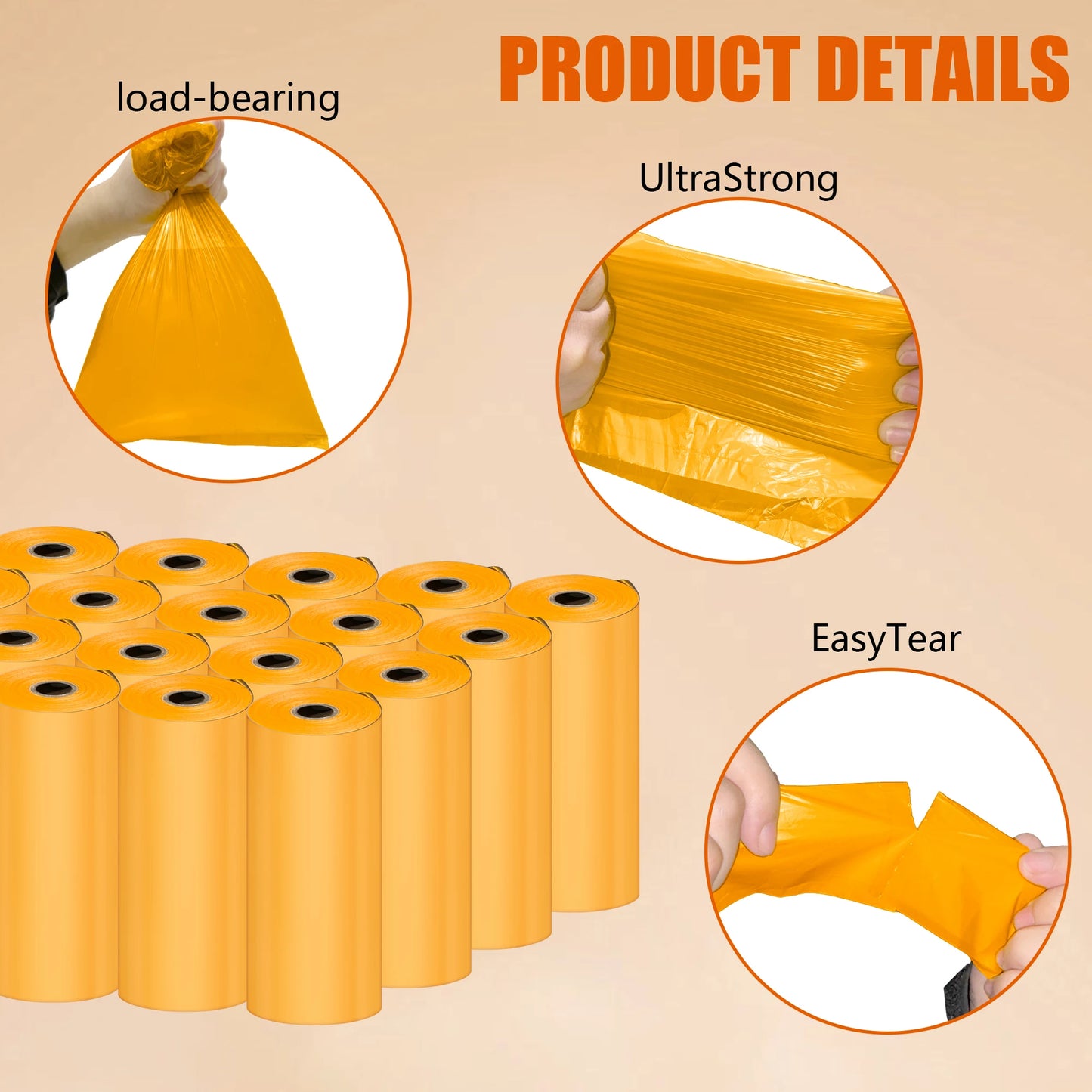 EPI Photodegradable Dog Poop Bags – Orange Scented Waste Bags with Dispenser
