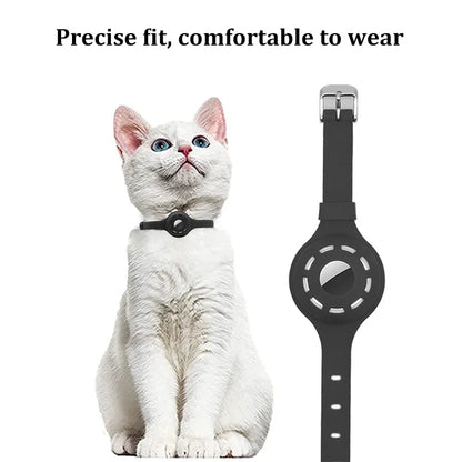 Silicone Cat Collar for Apple AirTag – Adjustable Anti-Lost Pet Tracker Holder