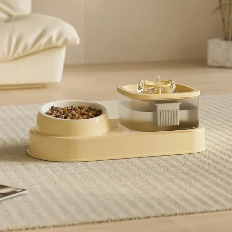 2-in-1 Automatic Pet Water Fountain – USB Powered, Quiet Filtered Drinking Bowl for Cats
