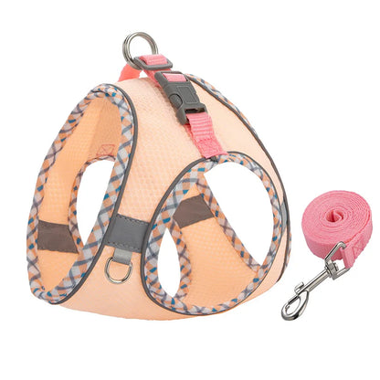 Reflective Dog & Cat Harness and Leash Set – Adjustable Vest for Small & Medium Pets (Chihuahua, Yorkie)