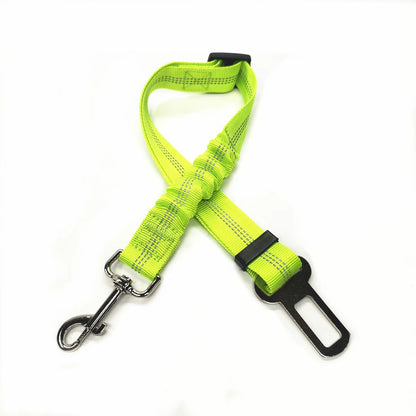 Adjustable Reflective Dog Car Seat Belt Harness – Elastic Shock-Absorbing Travel Safety Strap