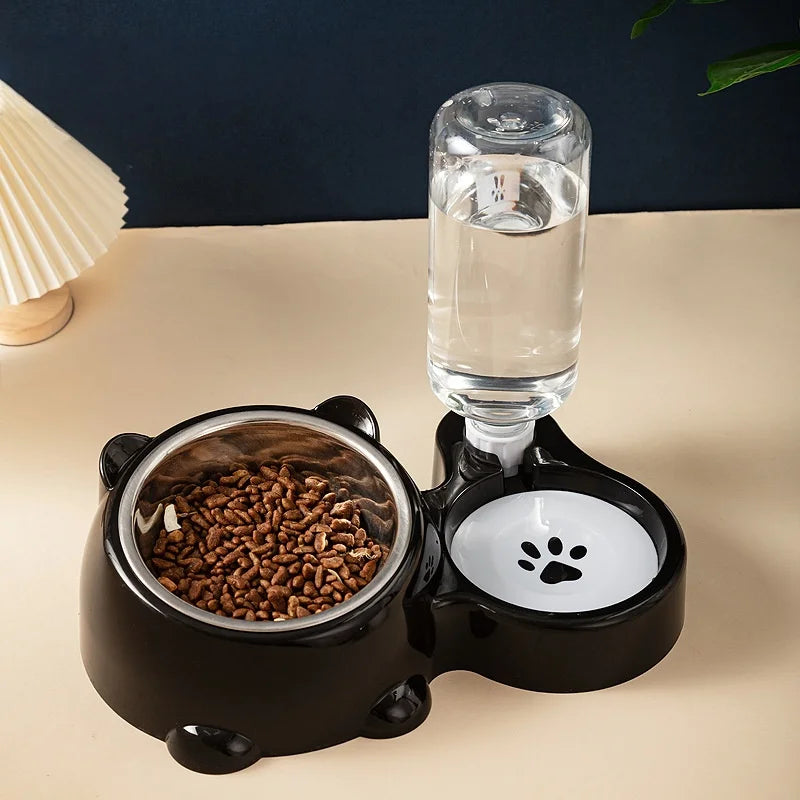 Cat Bowl 2-in-1 Drinking Water Dog Food Pot Water Bowl Rice Pot Pet Supplies Cat Bowl Pet Drinking Water Feeding Integration