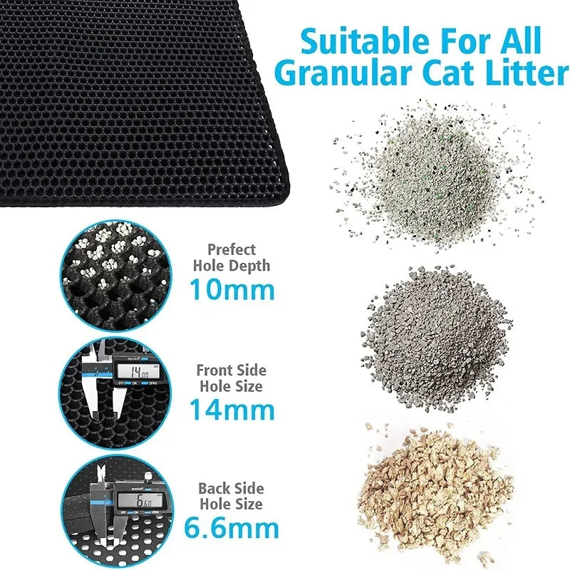 Waterproof Double-Layer Cat Litter Mat – Easy-Clean Pet Litter Pad for Cats