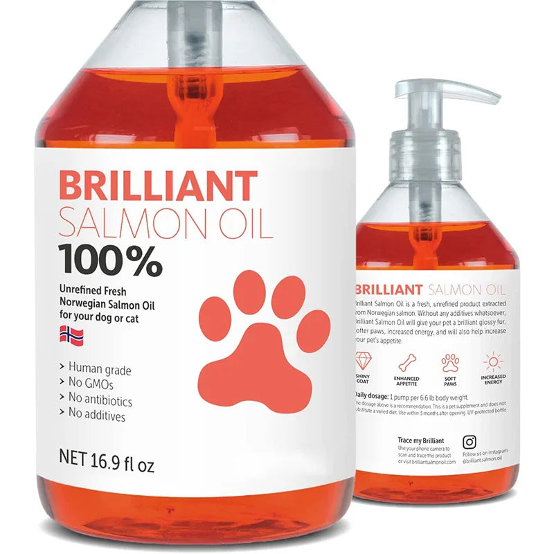 200ml Salmon Oil for Dogs & Cats – Natural Omega Fatty Acid Supplement for Skin & Coat