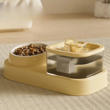 2-in-1 Automatic Pet Water Fountain – USB Powered, Quiet Filtered Drinking Bowl for Cats