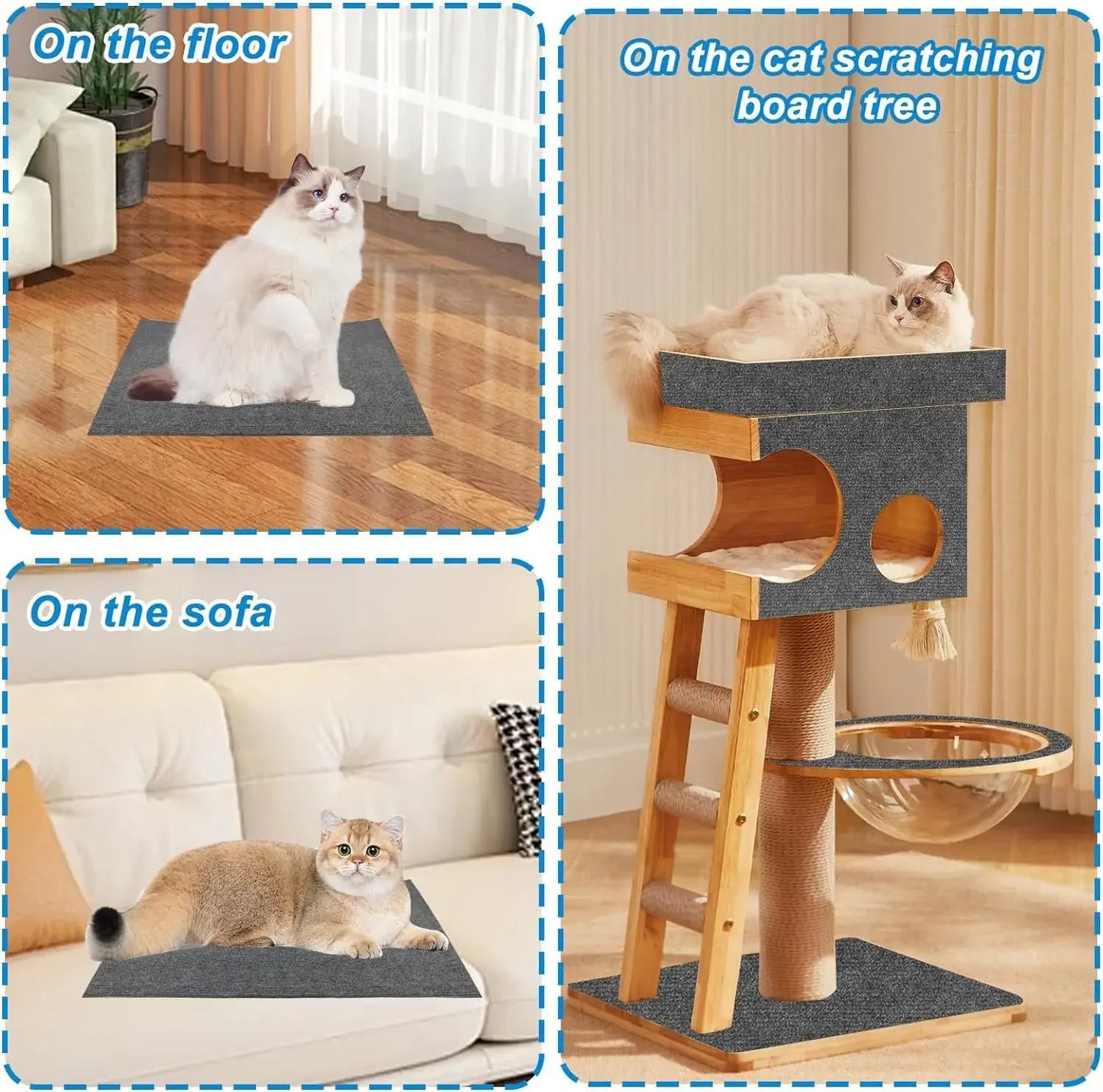 Self-Adhesive Cat Scratch Protector Mat – Trim-to-Fit Furniture & Sofa Guard