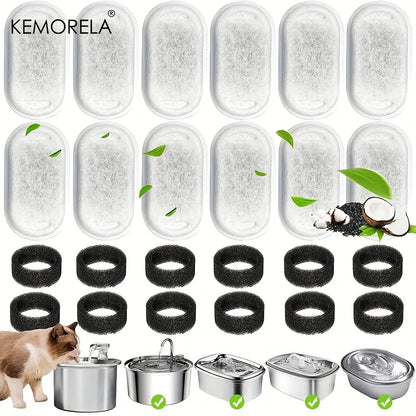 12/15PCS Activated Carbon Sponge Filters – Replacement for Stainless Steel Cat Water Fountain
