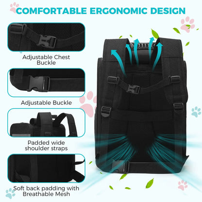 Dogat Pet Backpack XL Breathable Cat/dogs Transporter Up To 10Kg Mesh Window Foldable