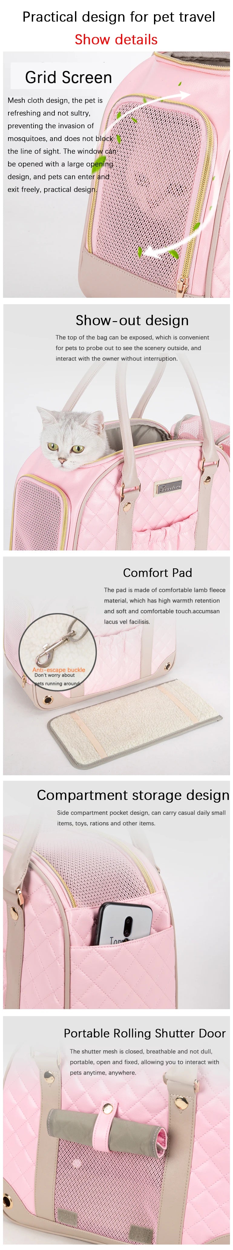 Truelove Breathable Pet Carrier Handbag – Stylish Travel Bag for Small Dogs & Medium Cats (TLX6971)