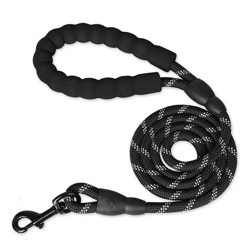 Heavy-Duty Reflective Dog Leash 150/200/300cm – Strong Anti-Pull Lead for Small & Large Dogs