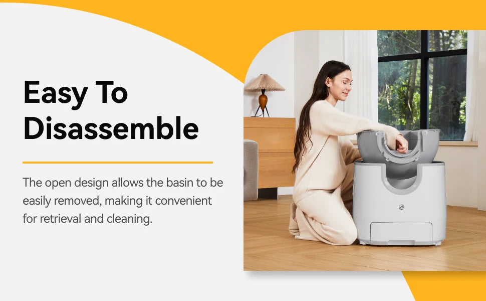 Self-cleaning cat litter box with an open design, advanced safety sensors, and extra-large capacity for multi-cat households. Practical, hassle-free, and ideal for easy daily cleaning.
