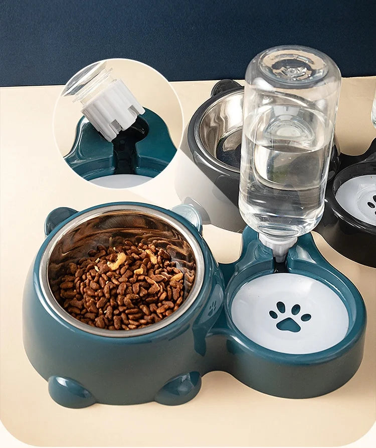 Cat Bowl 2-in-1 Drinking Water Dog Food Pot Water Bowl Rice Pot Pet Supplies Cat Bowl Pet Drinking Water Feeding Integration