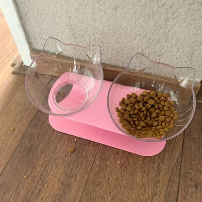 Double Pet Bowl with Stand – Non-Slip Food & Water Feeder for Dogs & Cats