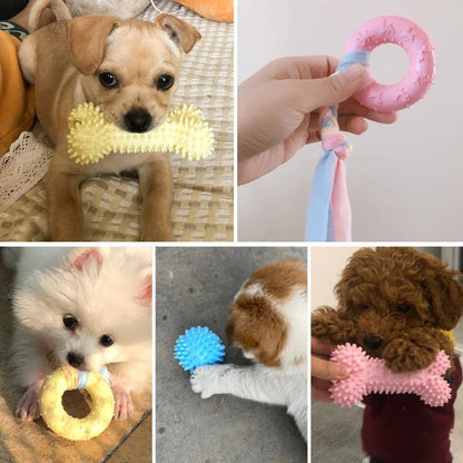 TPR Knot Chew Toy for Small Dogs – Durable Bite-Resistant Dental Cleaning & Training Toy