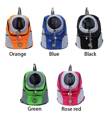 Breathable Pet Carrier Backpack – Adjustable Front Travel Bag with Reflective Strips for Dogs & Cats