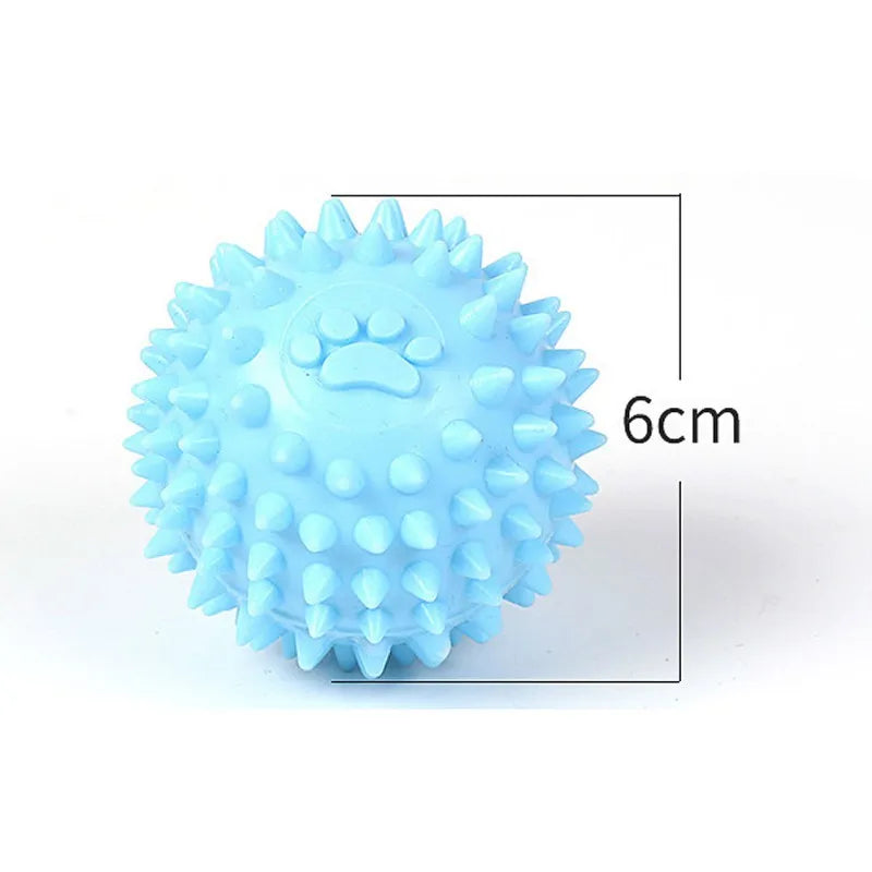 Interactive Rubber Ball Chew Toy – Durable Dental Cleaning Toy for Small Dogs & Cats