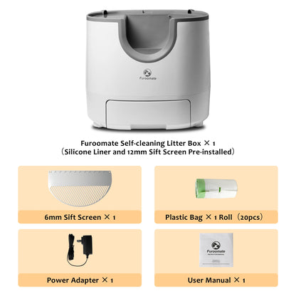Self-cleaning cat litter box with an open design, advanced safety sensors, and extra-large capacity for multi-cat households. Practical, hassle-free, and ideal for easy daily cleaning.