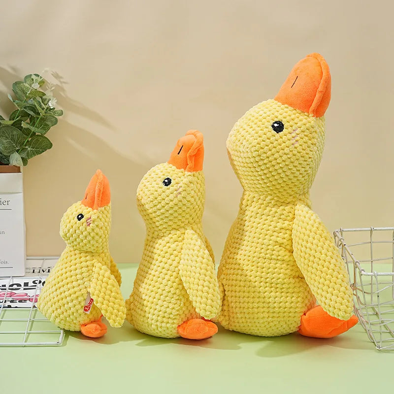 Sleeping Duck Plush Dog Toy – Squeaky Bite-Resistant Chew Toy for Small Dogs