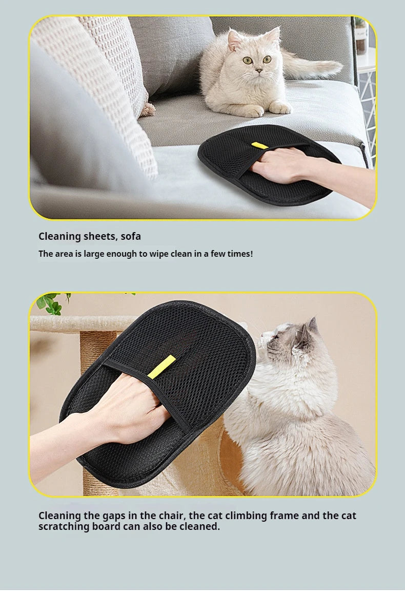 Reusable Pet Hair Remover Gloves – Electrostatic Grooming Brush for Dogs & Cats, Ideal for Clothes & Furniture
