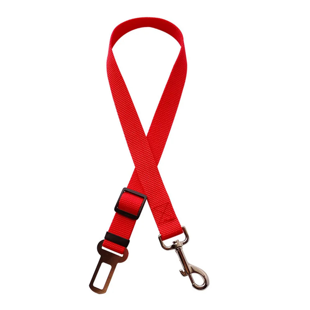 Adjustable Reflective Dog Car Seat Belt Harness – Elastic Shock-Absorbing Travel Safety Strap