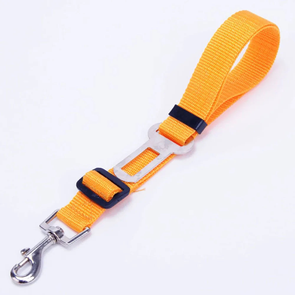 Adjustable Reflective Dog Car Seat Belt Harness – Elastic Shock-Absorbing Travel Safety Strap