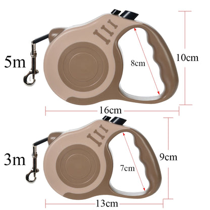 3m/5m Retractable Dog Leash – Durable Nylon Lead for Small, Medium & Large Dogs & Cats