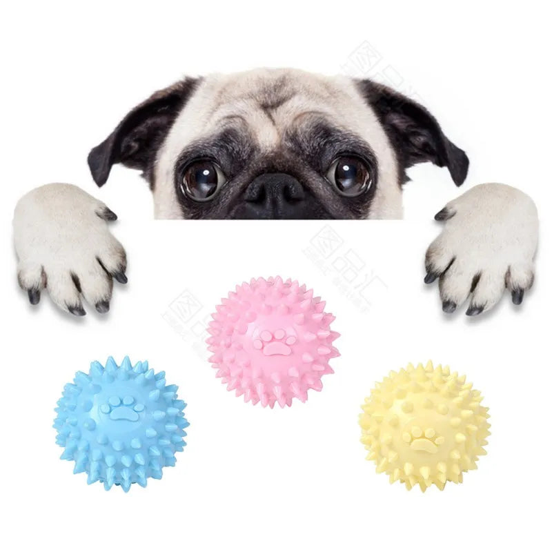 Interactive Rubber Ball Chew Toy – Durable Dental Cleaning Toy for Small Dogs & Cats