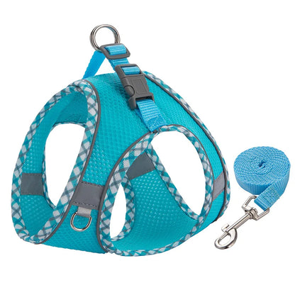Reflective Dog & Cat Harness and Leash Set – Adjustable Vest for Small & Medium Pets (Chihuahua, Yorkie)