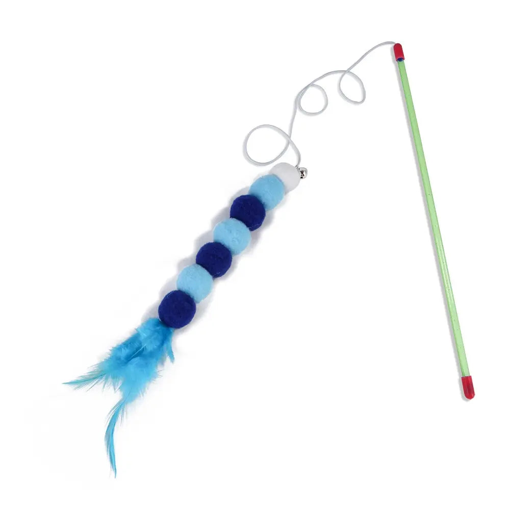 Interactive Cat Wand Toy – Elastic Fur Teaser Stick for Fun Play