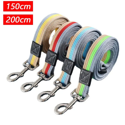 Dog Training Leash 2m Long Pet Lead Non-Slip Rubber Nylon Training Walking Rope Work Dog Leashes For Small Medium Large Big Dogs
