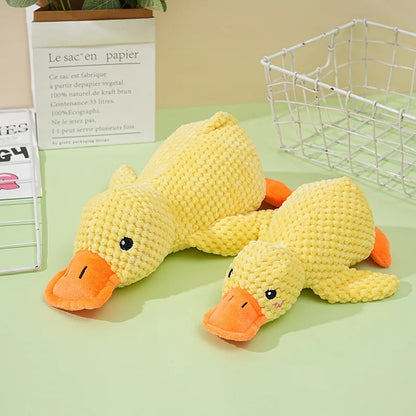 Sleeping Duck Plush Dog Toy – Squeaky Bite-Resistant Chew Toy for Small Dogs