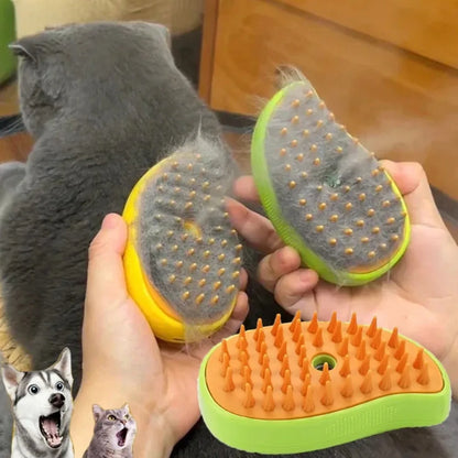 3-in-1 Electric Steam Pet Grooming Brush – Spray Massage Comb for Dogs & Cats