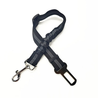 Adjustable Reflective Dog Car Seat Belt Harness – Elastic Shock-Absorbing Travel Safety Strap