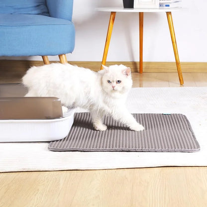 Waterproof Double-Layer Cat Litter Mat – Easy-Clean Pet Litter Pad for Cats