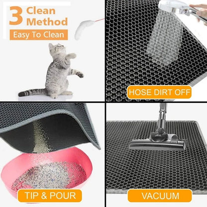 Waterproof Double-Layer Cat Litter Mat – Easy-Clean Pet Litter Pad for Cats