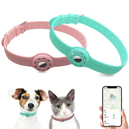 Silicone Cat Collar for Apple AirTag – Adjustable Anti-Lost Pet Tracker Holder