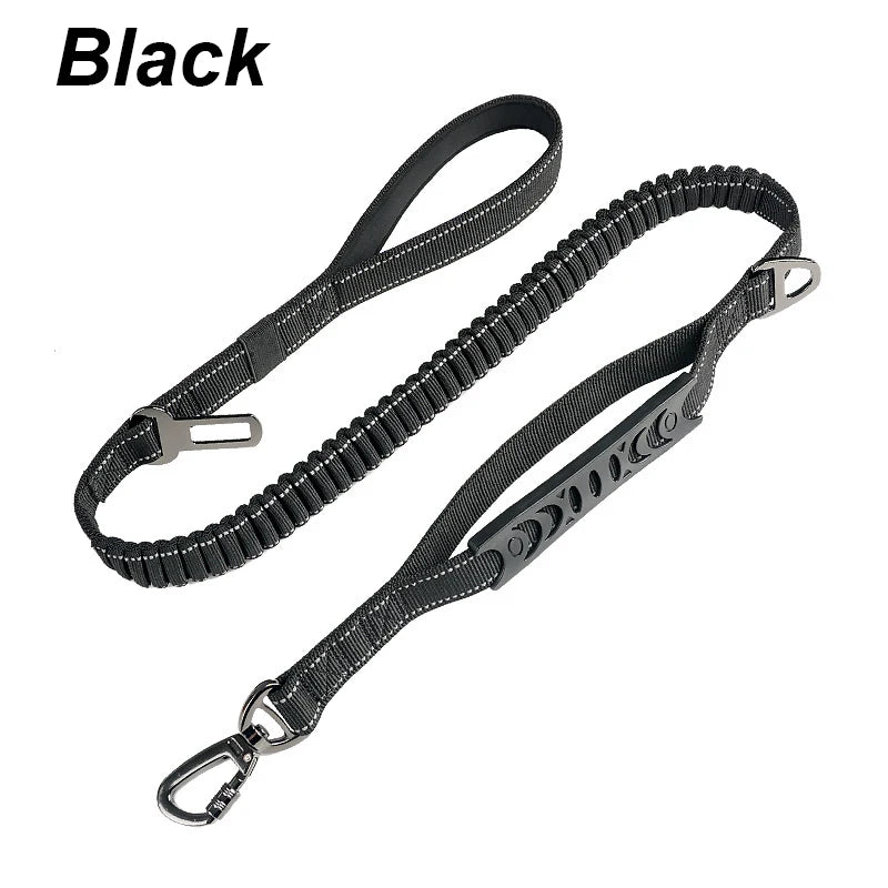 Multifunction Retractable Dog Leash – Reflective Nylon Lead with Car Safety Buckle