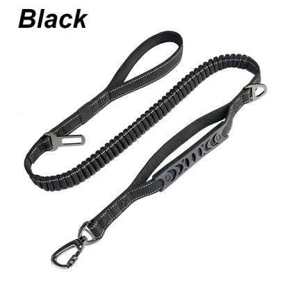 Multifunction Retractable Dog Leash – Reflective Nylon Lead with Car Safety Buckle