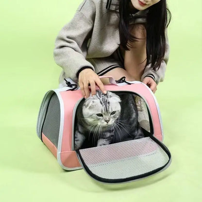 Breathable Pet Travel Bag – Portable Shoulder Carrier for Dogs & Cats, Summer Design